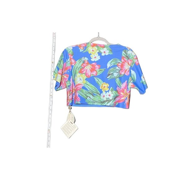 LA FILLE DES FLEURS Blue Floral Crop Top Medium - Picture 2 of 2